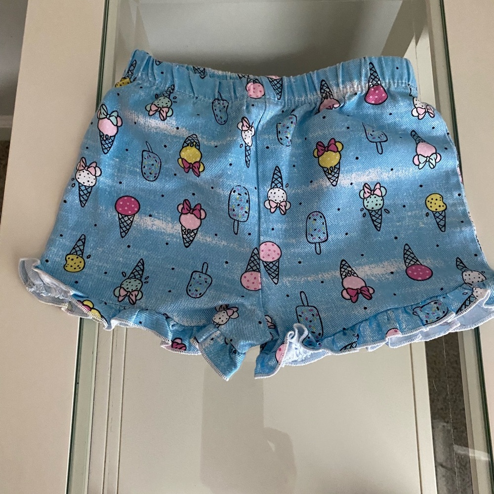 Disney Minnie Mouse Ice Cream Print Ruffle Shorts - Picture 3 of 3
